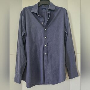 Proper Cloth Men's Blue Button-Up Shirt Size L-XL